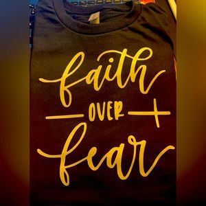 Faith over Fear in glitter lettering 💕